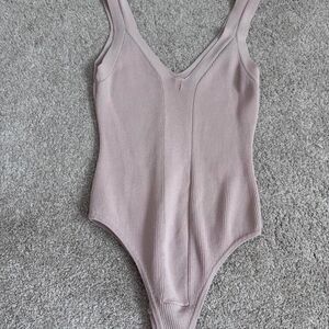 Lulus Women's Tan and Pink Bodysuit